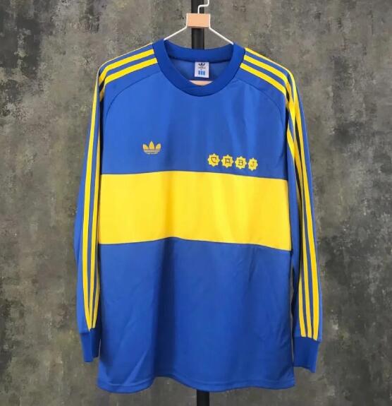 1981 Boca Juniors Retro Long Sleeve Home Kit Soccer Jersey